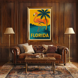 Florida Flamingo Poster