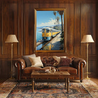 Coastal Train Journey Poster