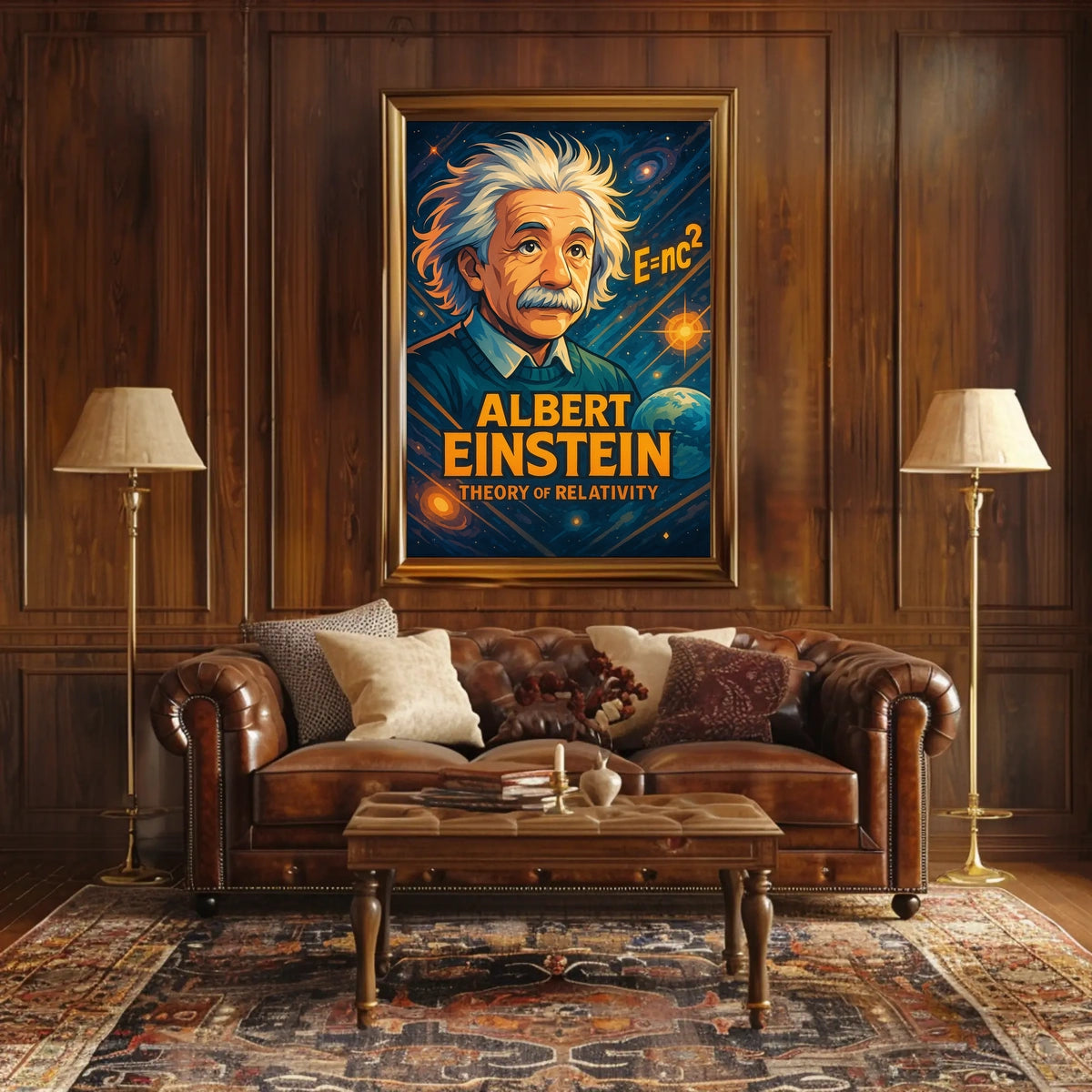 Albert Einstein Relativity Theory Vintage Scientific Art Educational Decor Poster
