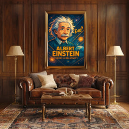 Albert Einstein Relativity Theory Vintage Scientific Art Educational Decor Poster