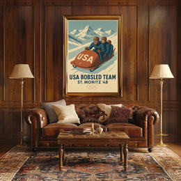 USA Bobsled Team St. Moritz 48 Poster