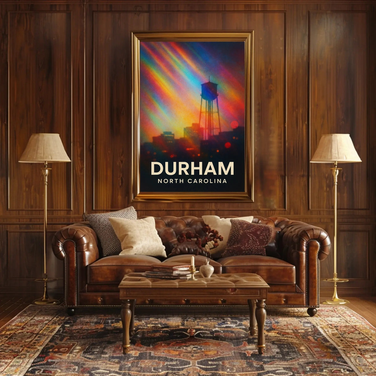 Durham Skyline Vibrant Digital Painting Poster