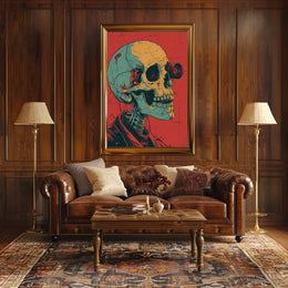 Cybernetic Skull Art Poster PosterGoat