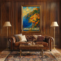 Amalfi Coast Poster Wall Art Coastal Decor Mediterranean