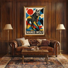 Maned Wolf Art Poster