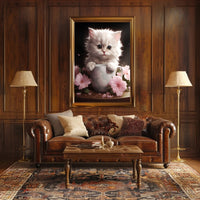 Kitten In A Cup Poster PosterGoat
