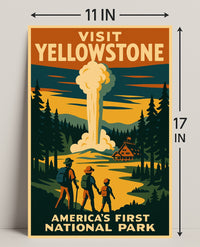 Visit Yellowstone Americas First National Park Poster PosterGoat