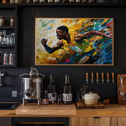Dynamic Runner: Impressionistic Sports Art Poster Print