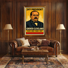 Grover Cleveland 24th President of the United States Inked Comic Style Poster