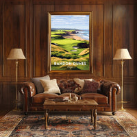 Bandon Dunes Coastal Golf Scene Sports Poster