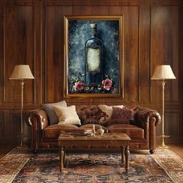 Ornate Vintage Glass Bottle Art Print Poster
