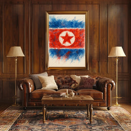 Abstract North Korean Flag Abstract Poster