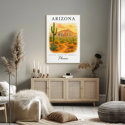 Arizona, Phoenix Signature Series Vintage Travel Poster