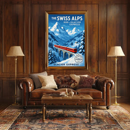 The Swiss Alps Glacier Express Adventure Poster PosterGoat