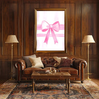 Pink Ribbon Elegance Minimalist Wall Art Poster