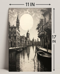Moonlit Venetian Canal Poster