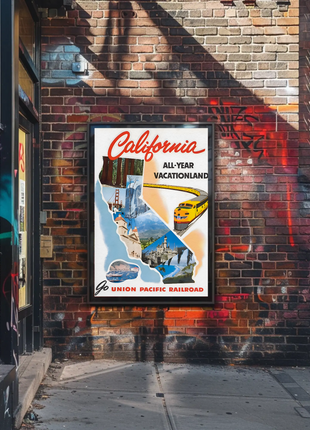 California All-Year Vacationland Union Pacific Railroad (1950s) Poster