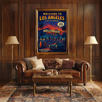 Los Angeles Retro Hollywood Travel Poster Art
