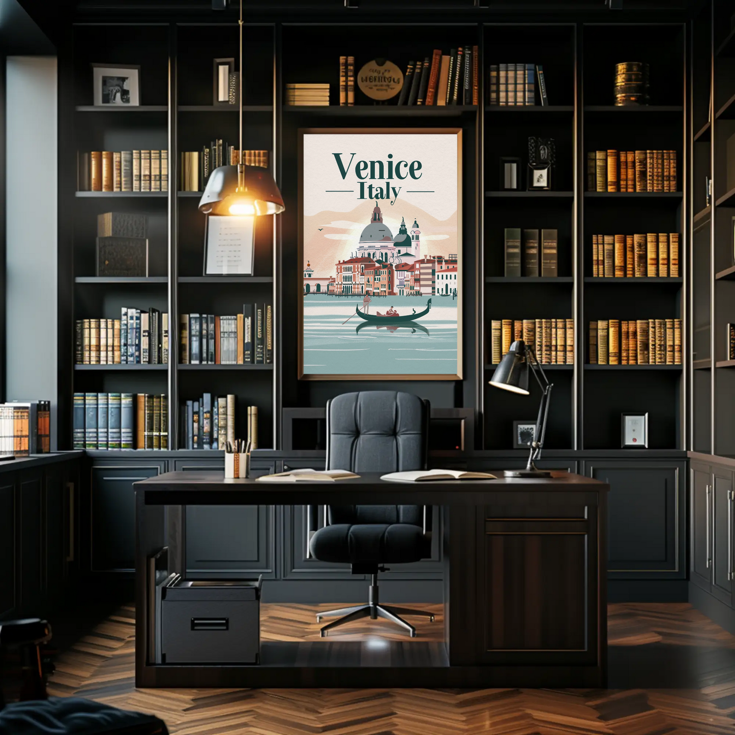 Venice Gondolas Italy Romantic Grand Canal Travel Poster