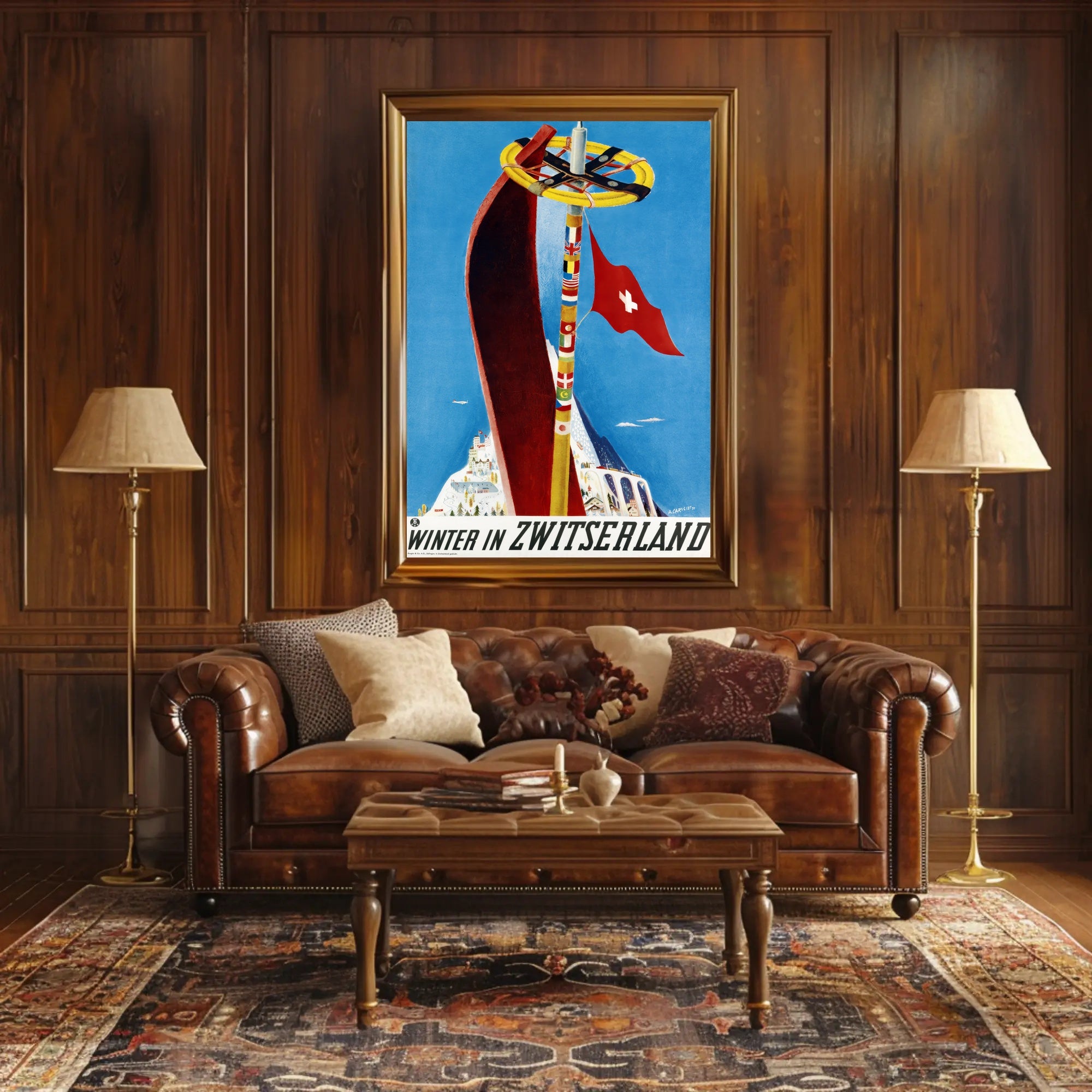 Winter Wonderland in Swiss Alps Travel Poster PosterGoat