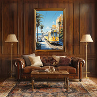 Coastal Tram Journey Poster