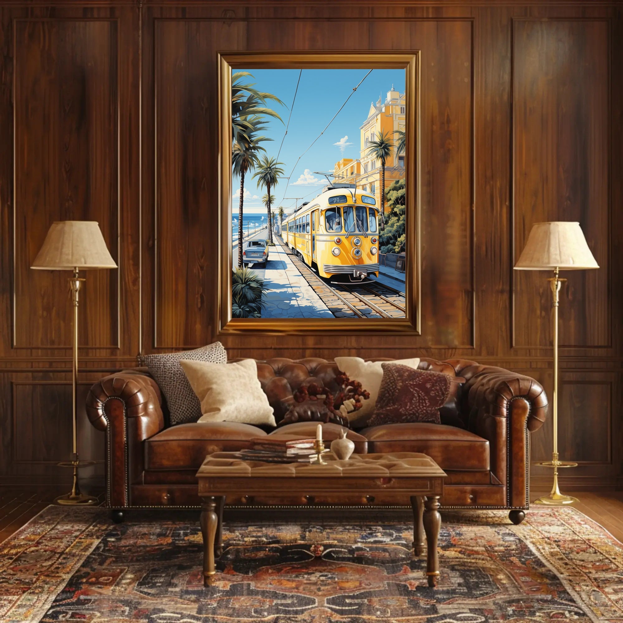 Coastal Tram Journey Poster