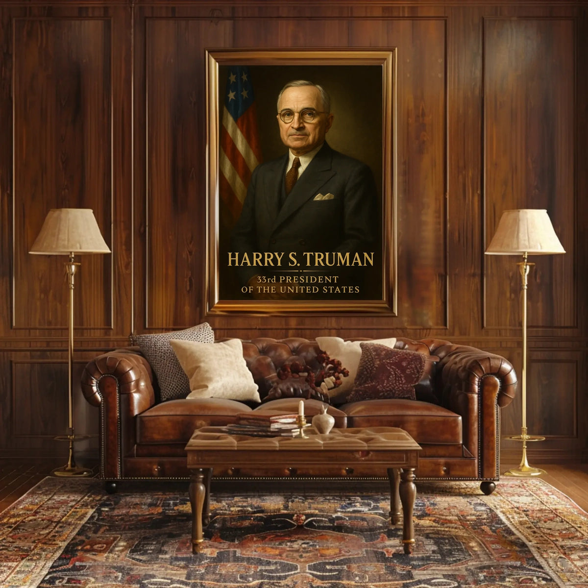 Harry S. Truman Portrait, Dignified Historical or Presidential Poster