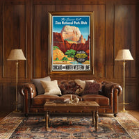 Zion National Park Vintage Travel Poster Print