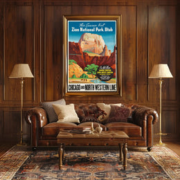 Zion National Park Vintage Travel Poster Print
