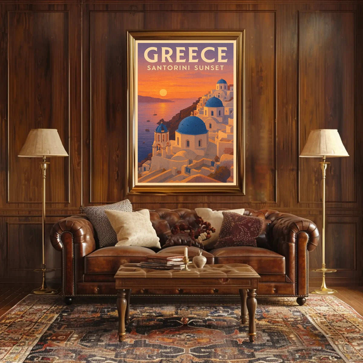 Santorini Sunset Poster