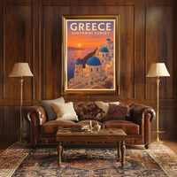 Santorini Sunset Poster