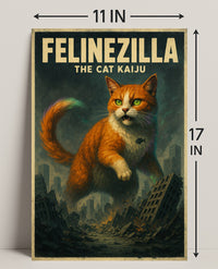 Felinezilla The Cat Kaiju Poster PosterGoat