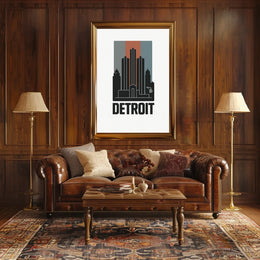 Detroit Skyline Art Poster