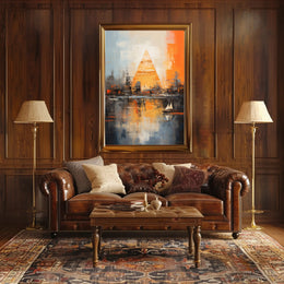 Pyramid Oasis Dreamscape Abstract Artistic Poster