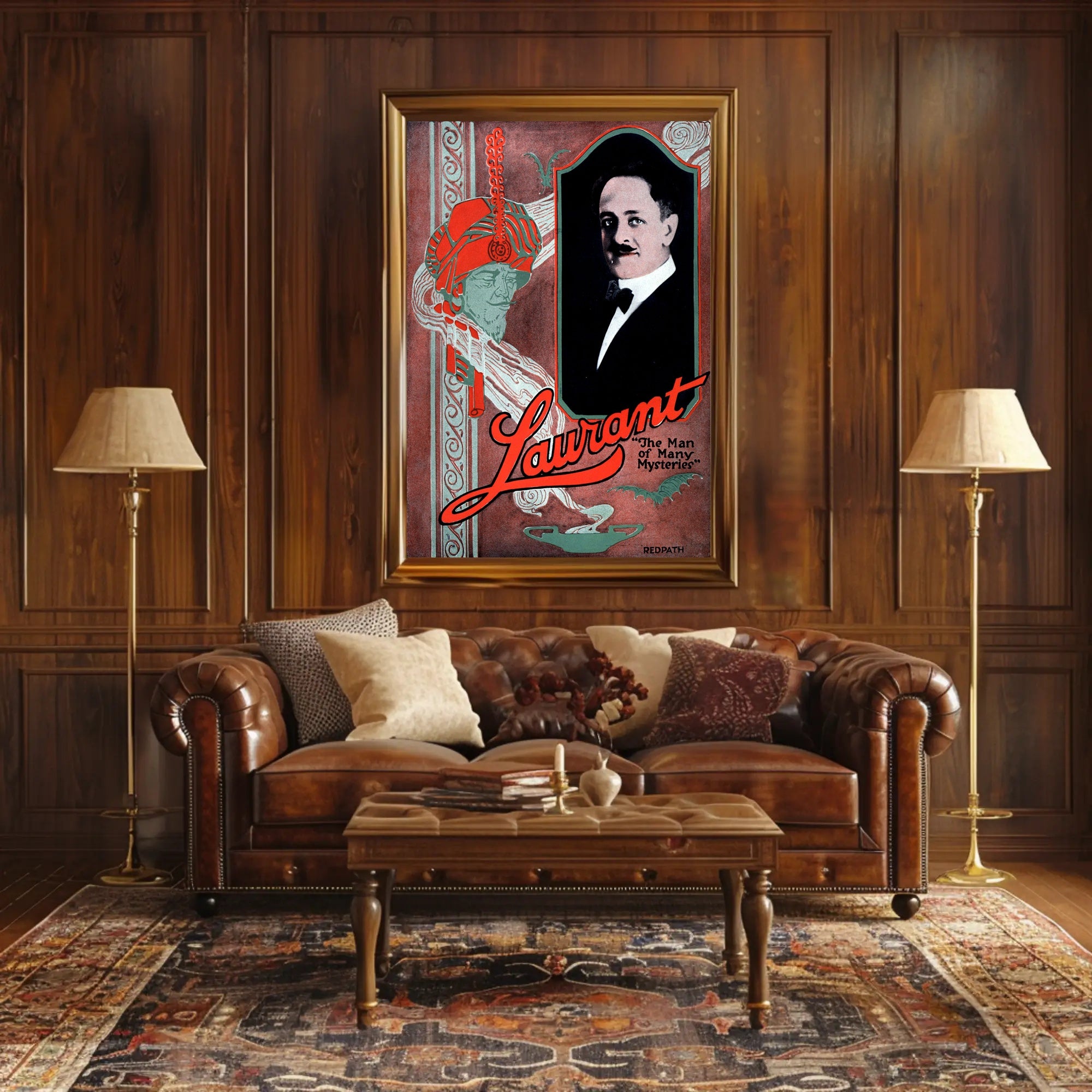 Laurant's Enigmatic Vintage Illusionist Magic Show Poster - Artistic Poster