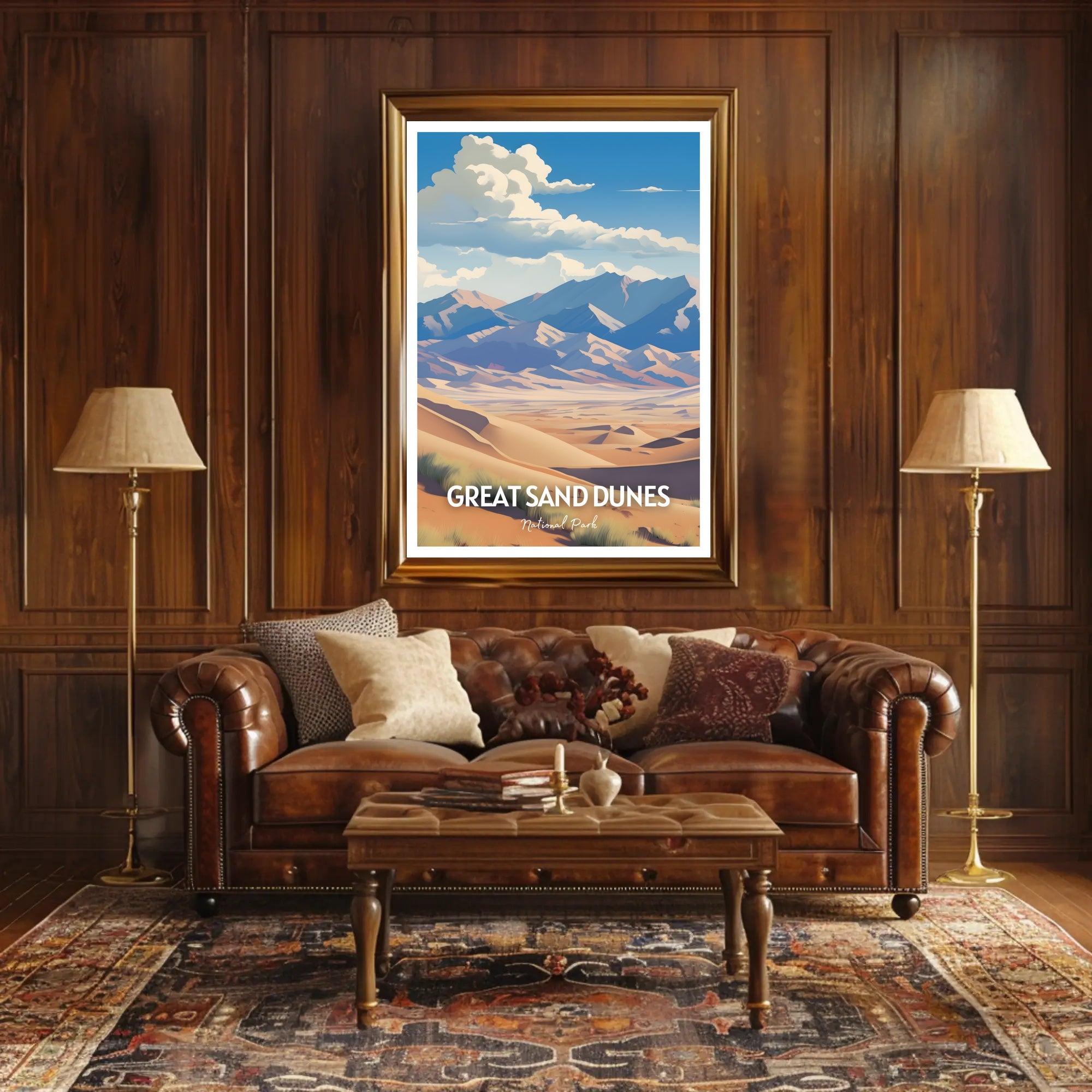 Great Sand Dunes Travel Poster Vintage Wall Art
