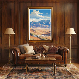 Great Sand Dunes Travel Poster Vintage Wall Art