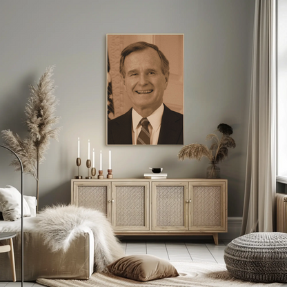 George Bush 41st President Sepia Photo
