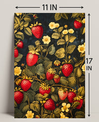 Strawberry Botanical Art Poster in Abstract or Artistic Poster