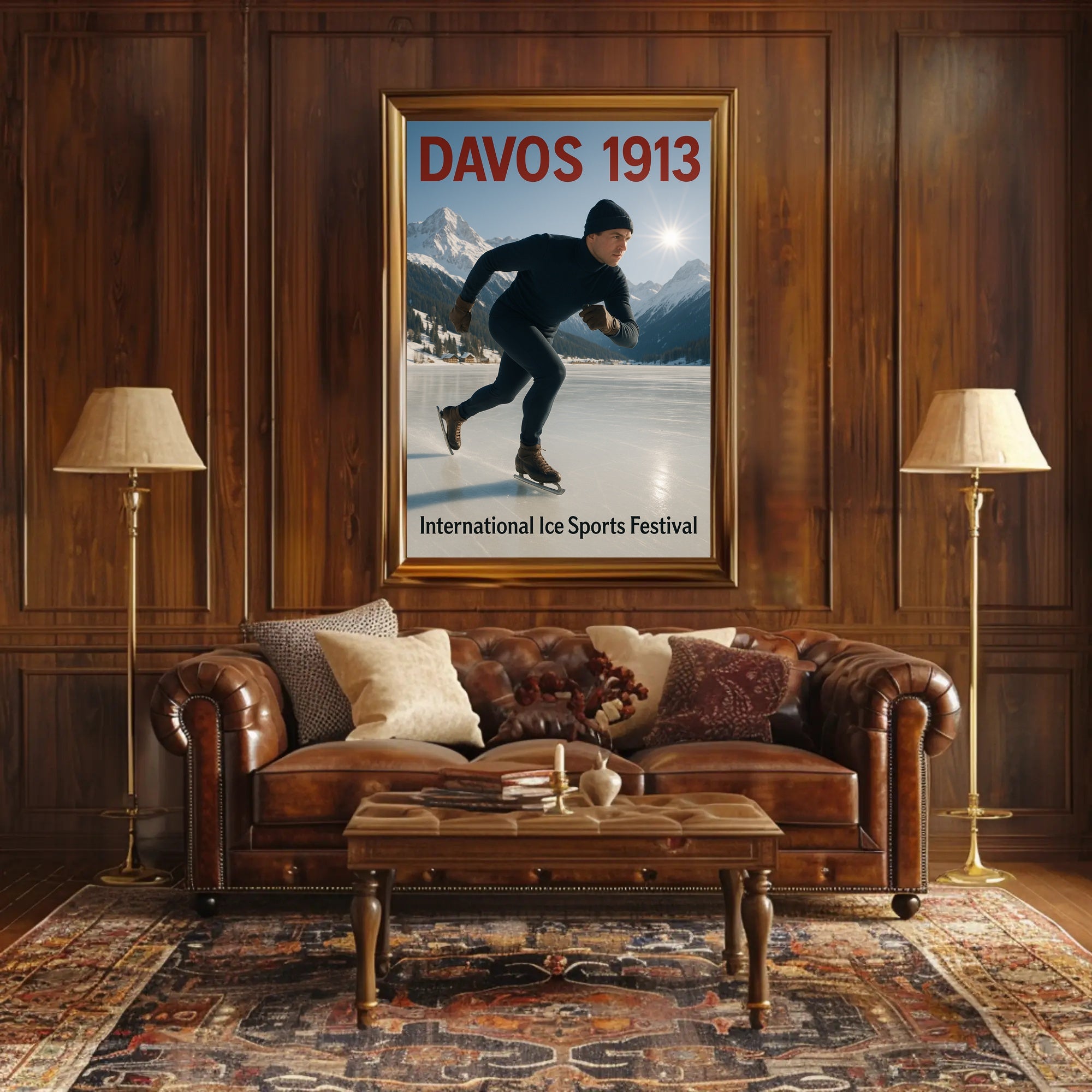 Davos 1913 Ice Sports Festival Poster PosterGoat
