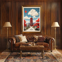 Hiroshima Vintage Travel Poster in Japanese Aesthetic