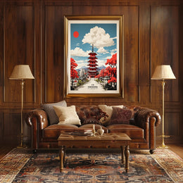 Hiroshima Vintage Travel Poster in Japanese Aesthetic