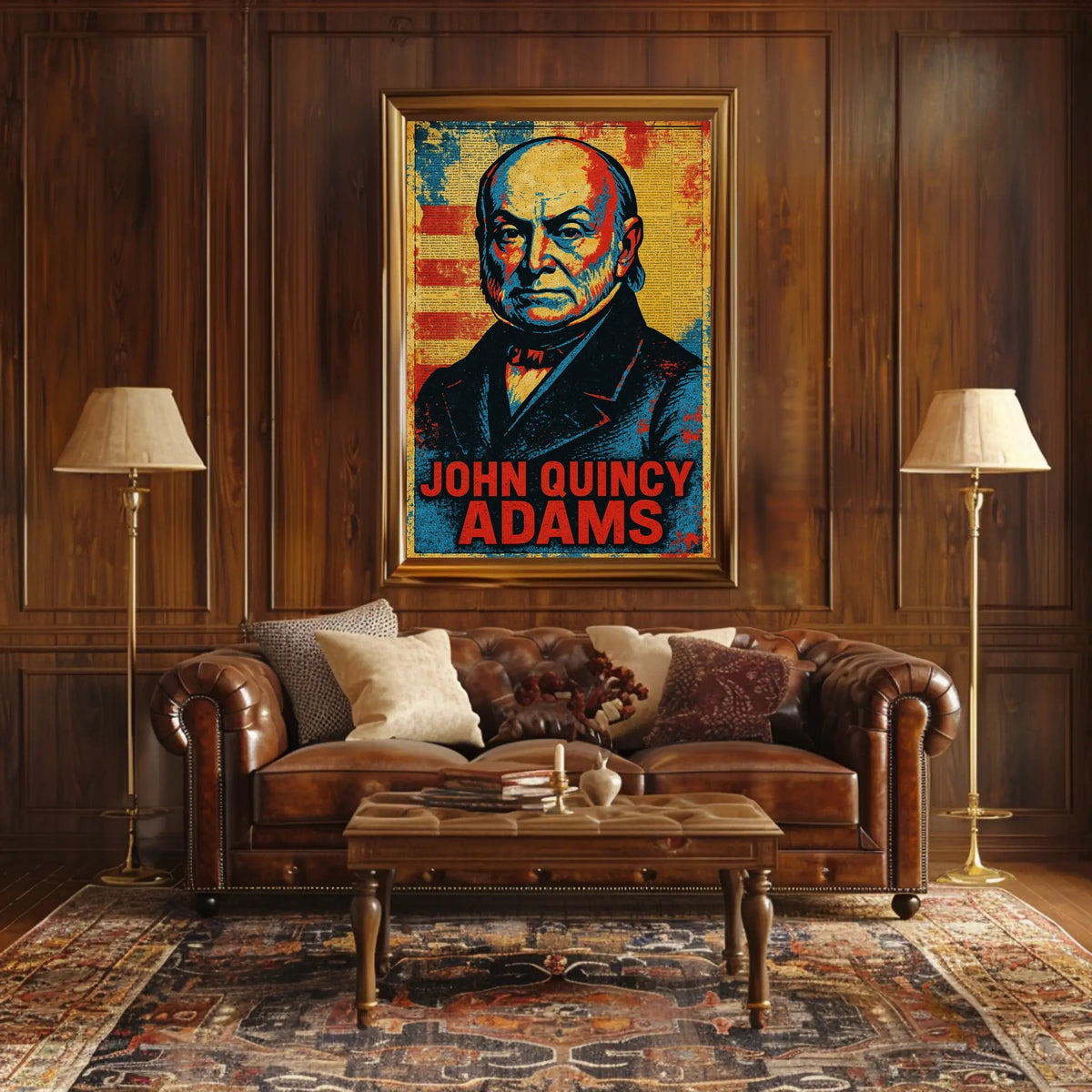 John Quincy Adams 6th President of the United States Street Art Mashup Poster