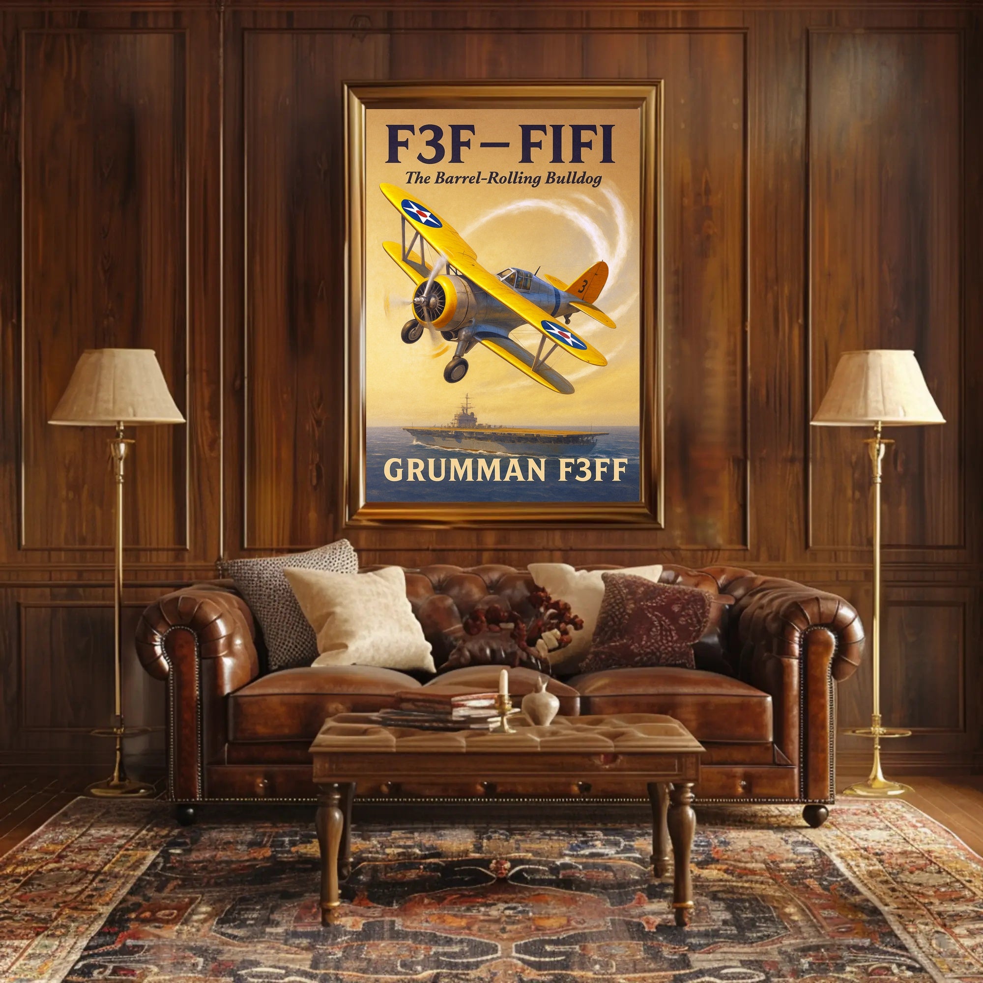 F3F-FIFI The Barrel-Rolling Bulldog Poster PosterGoat