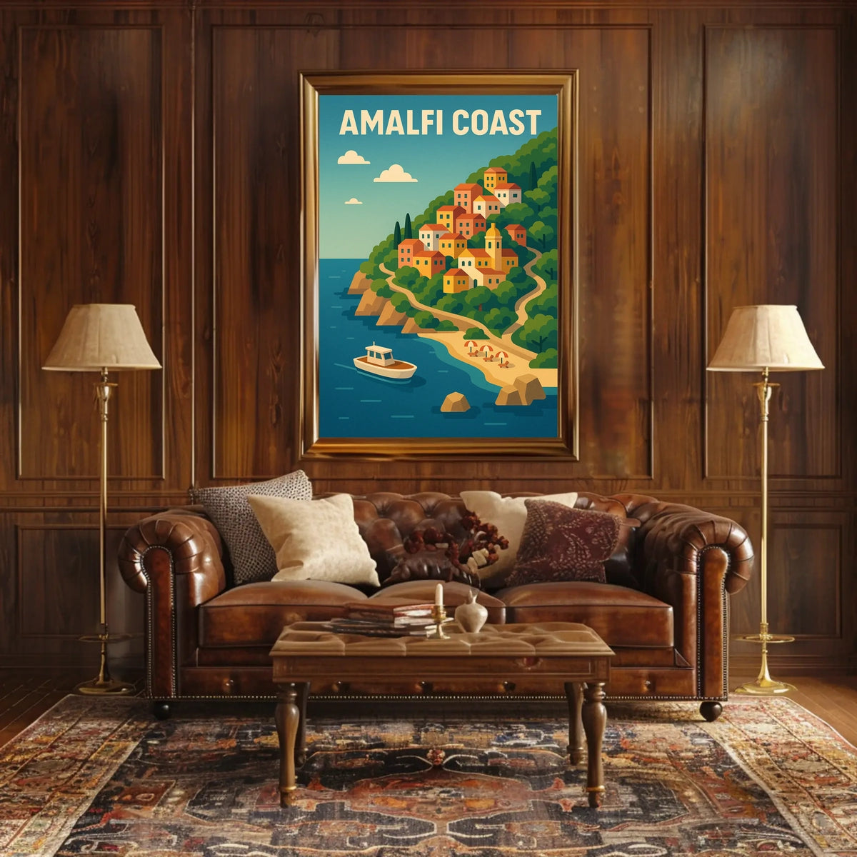 Amalfi Coast Poster Wall Art For Coastal Decor And Travel