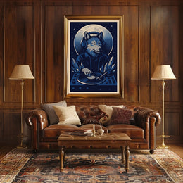 Cosmic Dj Wolf Poster