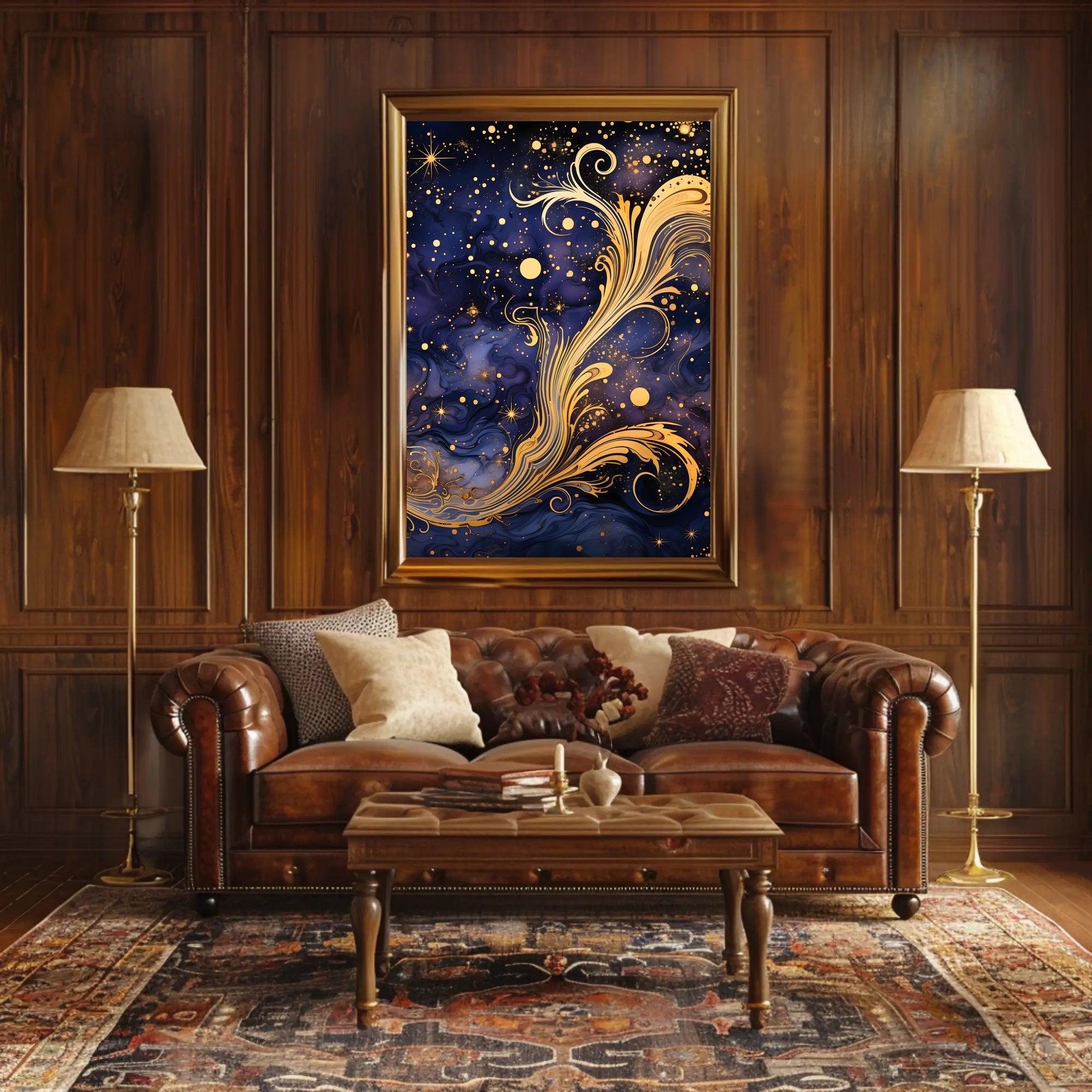 Cosmic Elegance: Art Nouveau Space or Astronomy Poster