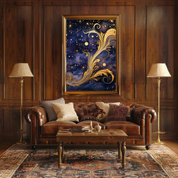 Cosmic Elegance: Art Nouveau Space or Astronomy Poster