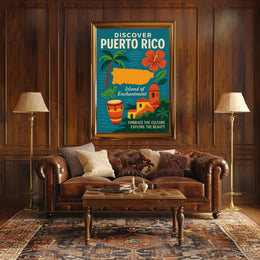 Puerto Rico Travel Adventure: Tropical & Cultural Heritage Travel Poster