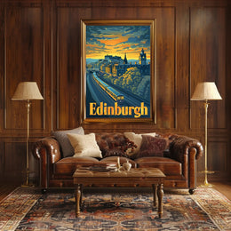 Edinburgh Icons Panorama Travel Poster